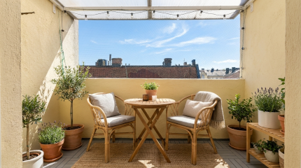 Möbliertes Apartment im obersten Geschoss mit Balkon und Aufzug in Frankfurt am Main